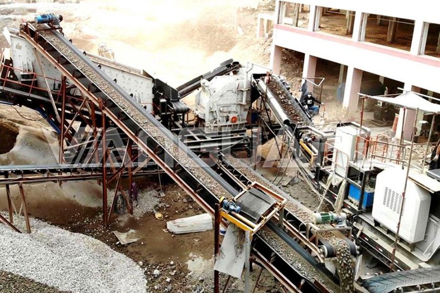 mobile crushing plant site for construction waste, mobile crushing plant, Vanguard Machinery